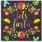 100 Pack Let's Fiesta Party Napkins for Kids Birthday, Cinco de Mayo Decorations (Black, 6.5 In)